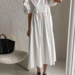 Заказать по низким ценам белое платье оверсайз из хлопка (размер 42-52) для женщин
