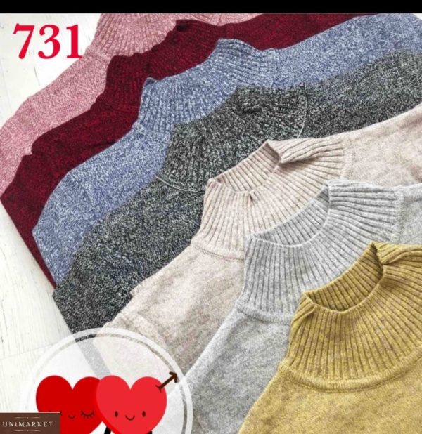 Купить по скидке женский кашемировый свитер с пуговицами на рукавах разных цветов