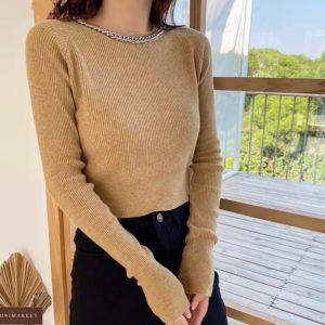 Купити бежевий жіночий светр з ланцюжком онлайн