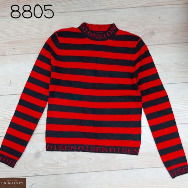 Приобрести красно-черный женский свитер с надписями для женщин выгодно