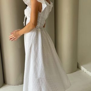Купить по низким ценам белое платье миди из прошвы (размер 42-52) для женщин