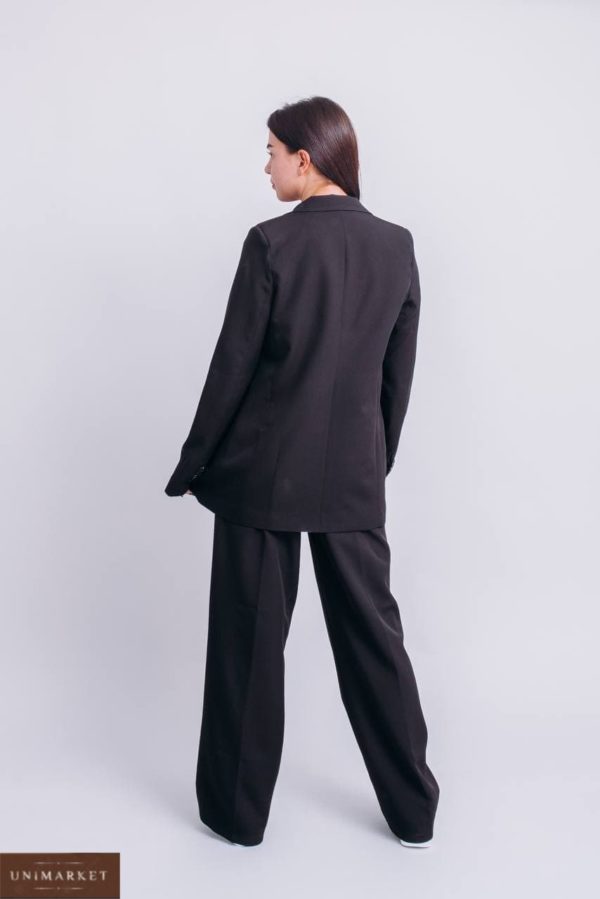 замовити жіночий костюм брючний чорного кольору недорого з доставкою по Україні