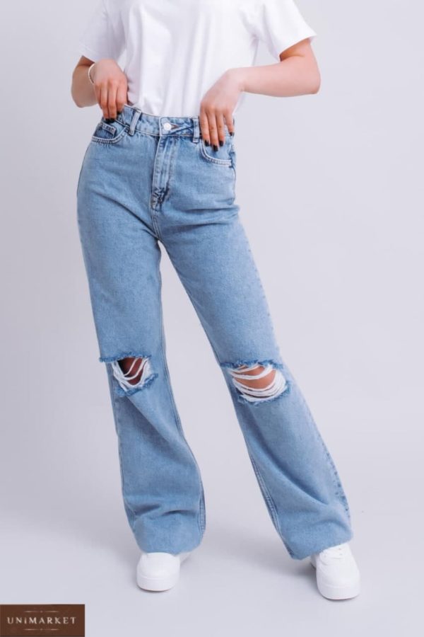 купить джинсы женские с порезами на коленях по выгодной цене онлайн