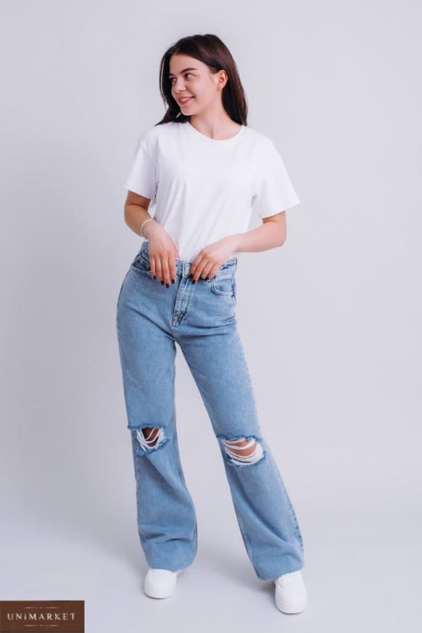 заказать голубые джинсы для девушек по лучшей цене от поставщика одежды Unimarket