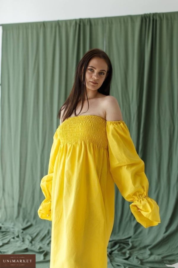 купить женское длинное платье универсал желтого цвета по лучшей цене от поставщика