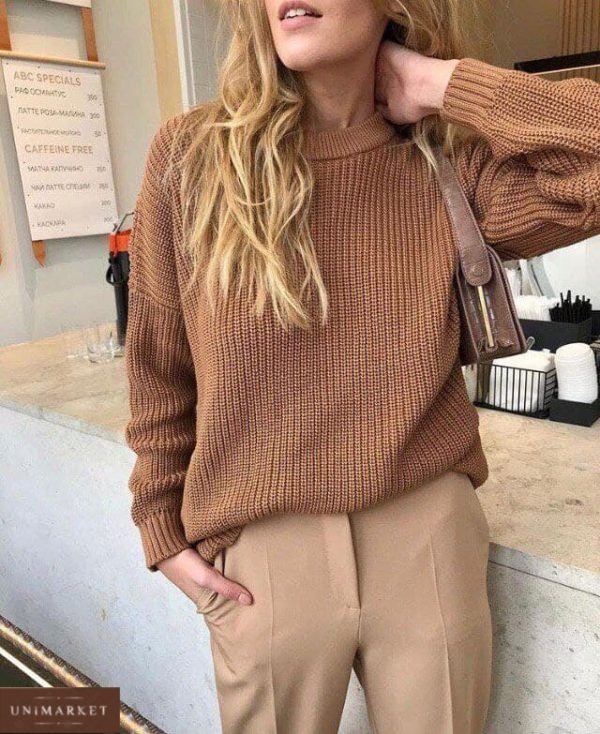 купити жіночий светр коричневий нитка марс за низькою ціною