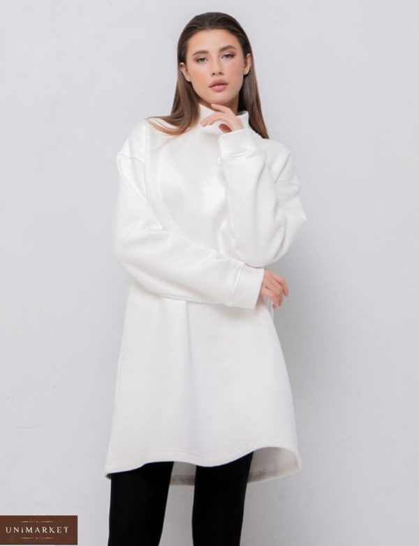 Замовити по знижці біле Замовити плаття-туніку на флісі для жінок