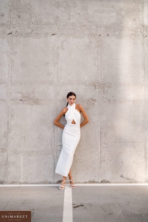Придбати біле жіноче плаття з відкритою спиною (розмір 42-48) вигідно