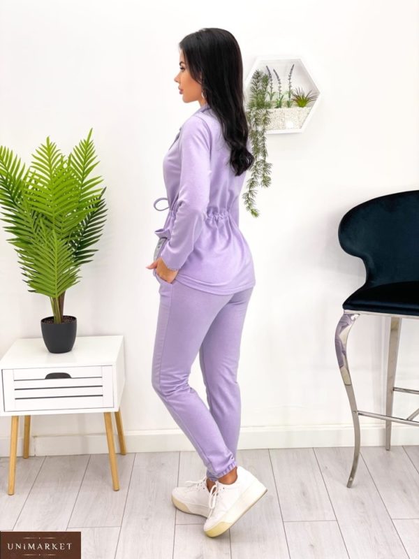 Замовити вигідно лавандовий прогулянковий костюм із затягуванням (розмір 42-52) для жінок
