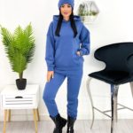 Купити онлайн синього кольору жіночий теплий спортивний костюм з шапкою (розмір 42-52)