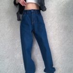 Купити жіночі сині джинси балони з резинками онлайн