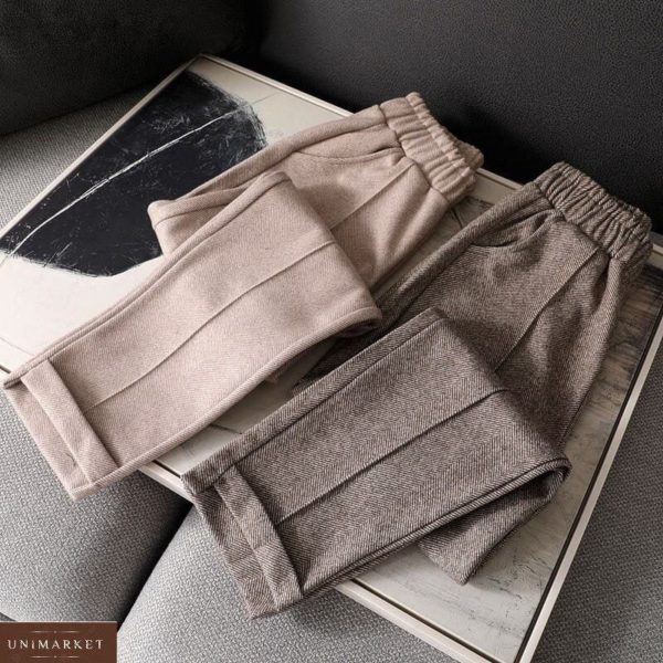 Купити зі знижкою мокко штани з вовняного твіду (розмір 42-52) для жінок