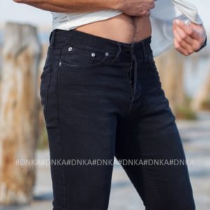 Купить черные мужские джинсы скинни с пуговицами онлайн
