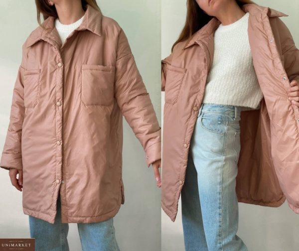 Придбати беж жіночу куртку-сорочку з плащової тканини (розмір 42-52) в Україні
