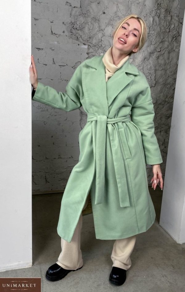 Заказать оливка женское кашемировое пальто со стеганной подкладкой (размер 42-58) недорого