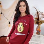 Купити зі знижкою жіночу піжаму з авокадо (розмір 42-50) бордо