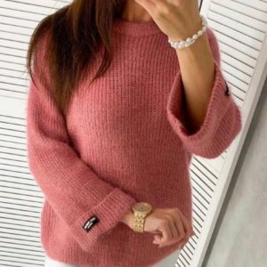 Заказать онлайн фуксия однотонный вязаный свитер (размер 42-48) для женщин
