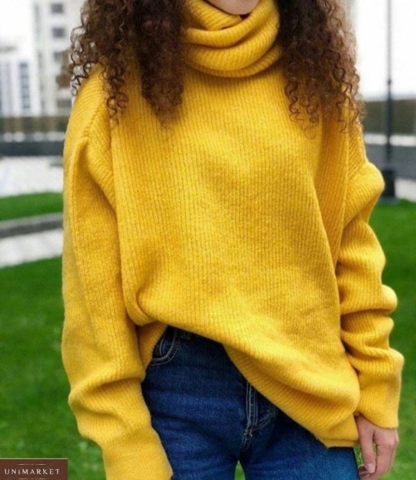 Купити гірчиця туніку светр оверсайз жіночу онлайн