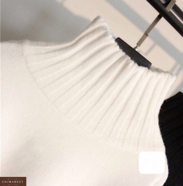 Приобрести женский вязаный свитер под шею онлайн белый