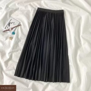 Приобрести черную женскую тёплую юбку плиссе в интернете