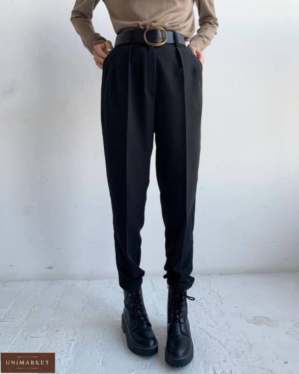 Замовити чорні жіночі брюки зі стрілкою онлайн