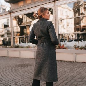 заказать зимнее шерстяное пальто женское длинное серого цвета по выгодной стоимости