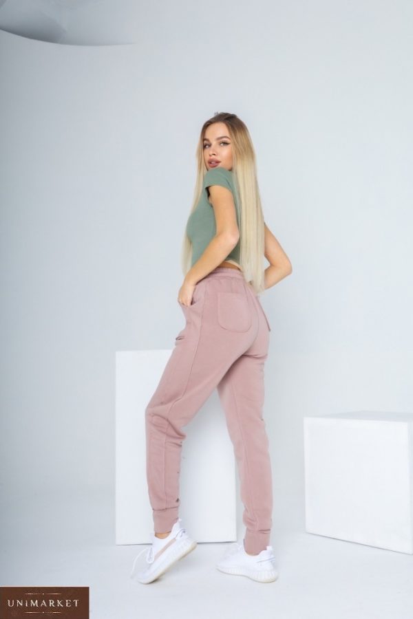 Приобрести мокко женские тёплые штаны из трехнитки (размер 42-48) в интернете