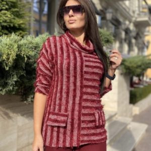 Заказать по скидке марсала костюм со свитером-травкой (размер 50-56) для женщин