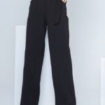 Купить онлайн черные прямые брюки палаццо для женщин