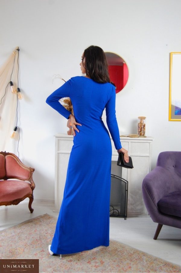 Купить онлайн электрик платье в пол с разрезом (размер 42-56) для женщин