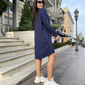 Купити за низькими цінами синю сукню-туніку оверсайз (розмір 50-56) для жінок