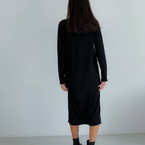 Заказать выгодно черное осеннее платье с длинным рукавом (размер 42-48) для женщин