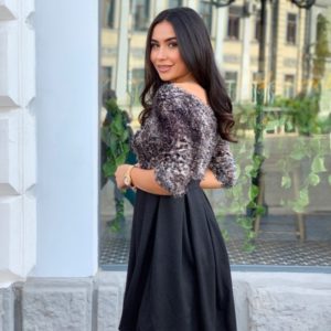 Приобрести черное женское коктейльное платье с травкой (размер 42-52) в Украине