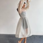 Купить черно-белое женское платье двойка из органзы (размер 42-48) в интернете