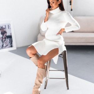 Заказать онлайн белое платье из турецкой ангоры (размер 42-52) для женщин