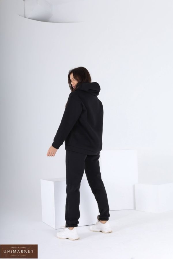 Купити чорний жіночий теплий костюм на зиму (розмір 42-48) онлайн