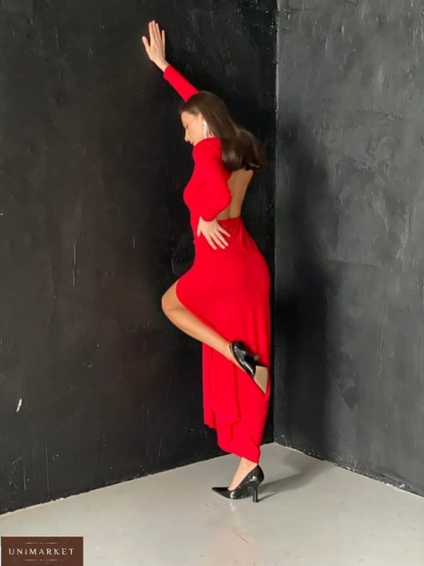 Придбати онлайн червону вечірню сукню з відкритою спиною (розмір 42-56) для жінок