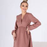 Замовити мокко жіноче коктейльне плаття вільного крою (розмір 42-48) в Україні
