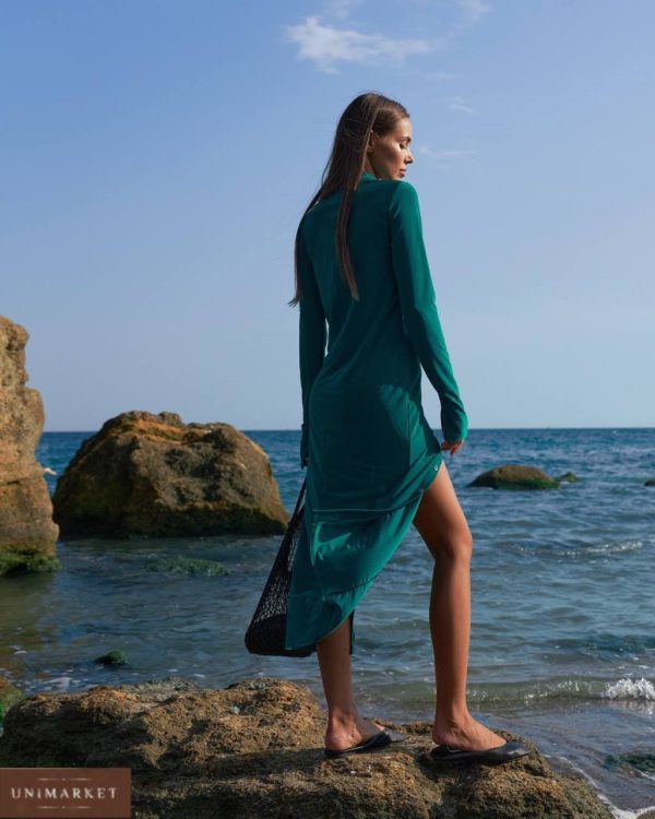 придбати подовжену жіночу сукню смарагдового кольору зі швидкою доставкою по Україні