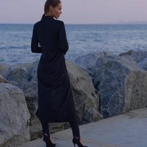 заказать женское длинное платье рубашку черного цвета недорого онлайн
