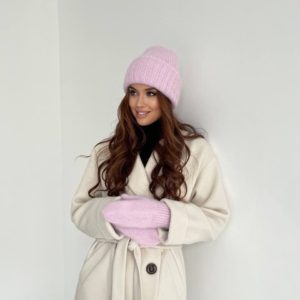 купити жіночі зимові рукавиці рожевого кольору за низькою ціною