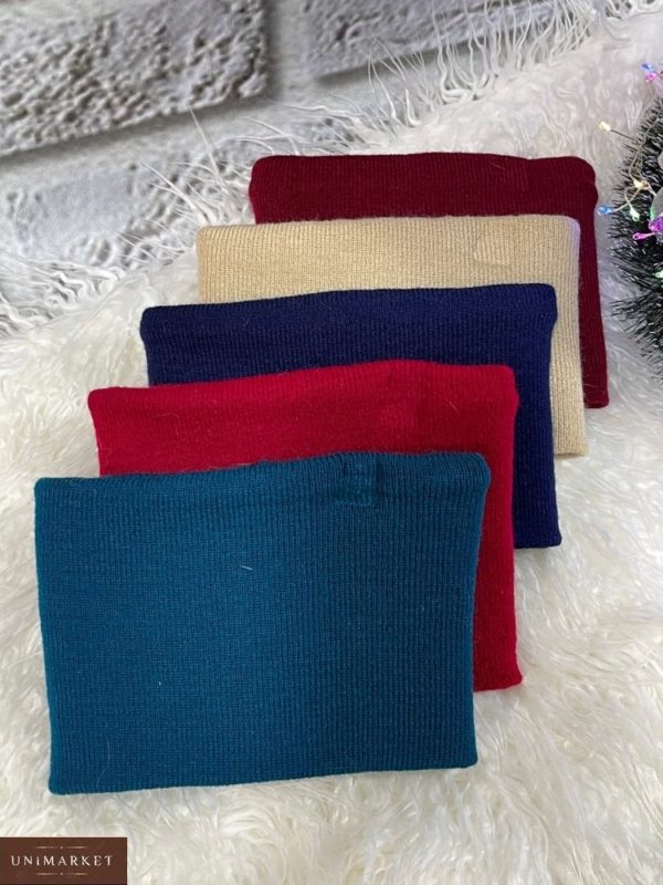 Купить женский шарф бафф хомут синий, красный, беж, бордо в Украине
