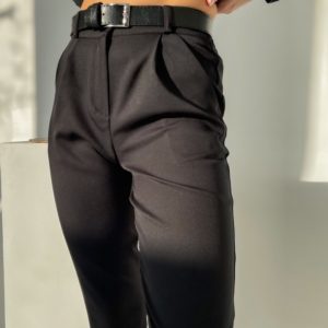 Купить онлайн брюки черные с поясом для женщин