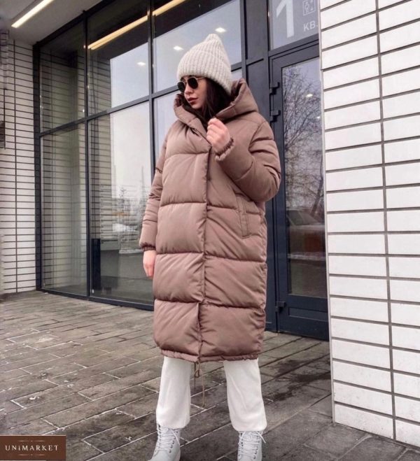 Купити в інтернеті мокко теплу куртку на синтепоні для жінок