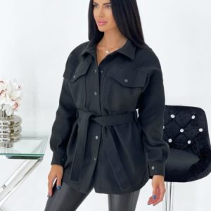 Придбати чорного кольору жіноче кашемірове пальто укорочене (розмір 42-52) недорого