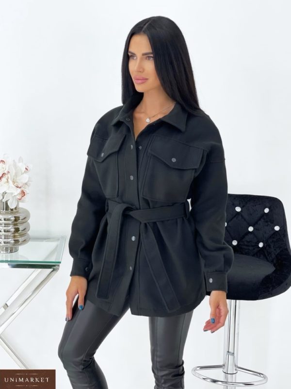 Приобрести черного цвета женское кашемировое пальто укороченное (размер 42-52) недорого
