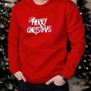 Заказать красный мужской свитшот Merry Christmas недорого
