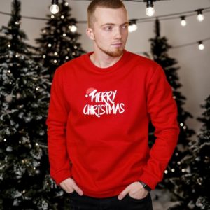 Замовити в інтернеті червоний світшот Merry Christmas для чоловіків