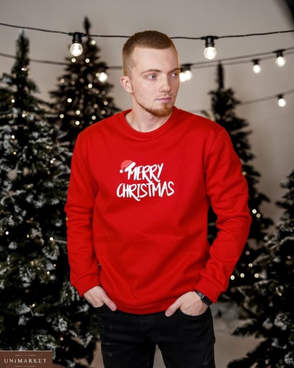 Замовити в інтернеті червоний світшот Merry Christmas для чоловіків