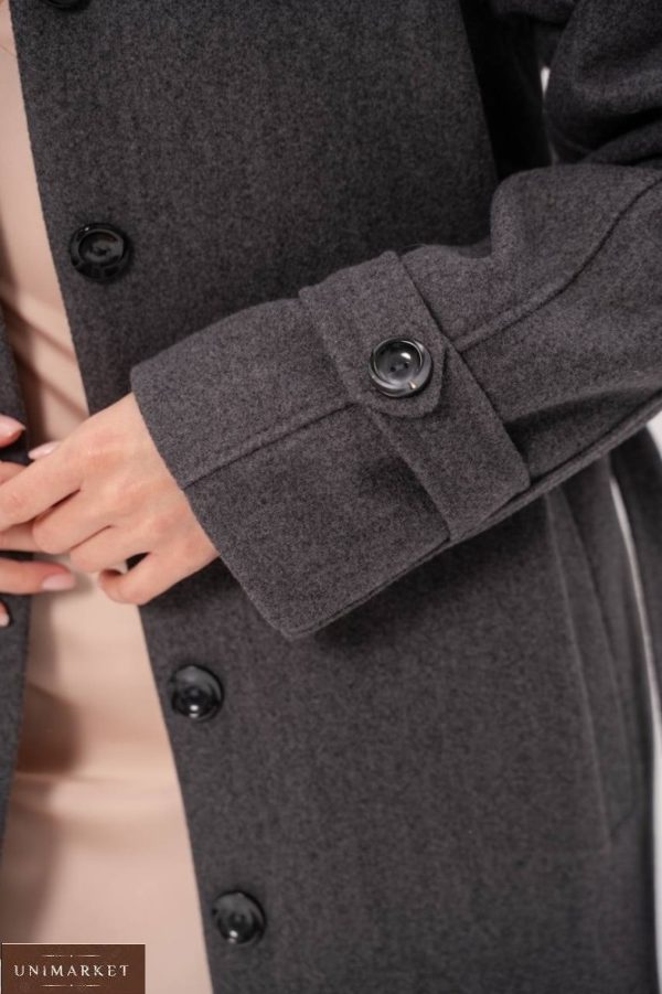 Купити вигідно сіре для жінок пальто-тренч на ґудзиках (розмір 42-48)